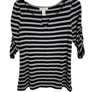 Women's White House Black Market Black and Gray Top